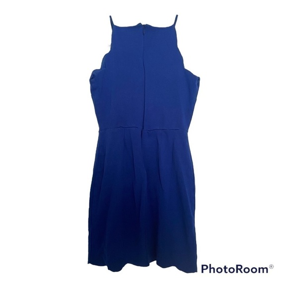 LOVE…ADY BLUE COCKTAIL DRESS WITH SCALLOPED HEMLINE SIZE SMALL - Picture 4 of 5